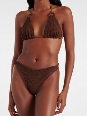 Hunza G Eva Bikini Metallic Chocolate